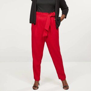 NWT Belted Pull-On Ankle Pant-Crepe Red - Size 20R